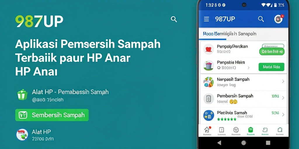 Tampilan antarmuka utama 987UP yang sederhana dan fungsional.