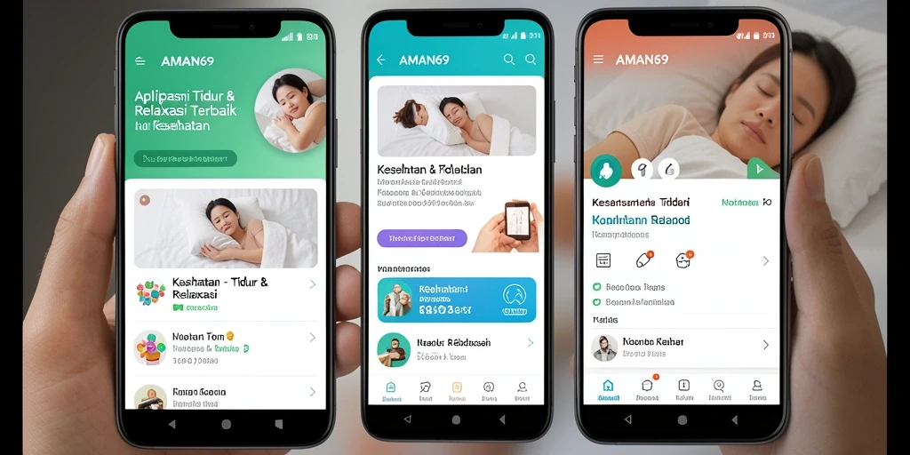 Antarmuka AMAN69 dengan fitur Tidur & Relaksasi yang menarik.
