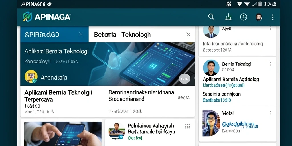 Tampilan utama aplikasi APINAGA yang informatif dan modern.