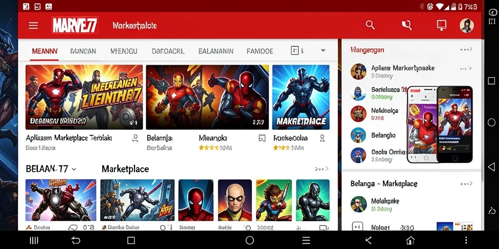 Tampilan antarmuka aplikasi MARVEL77 yang menarik dan fungsional.