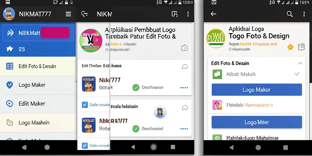 Antarmuka NIKMAT777 dengan fitur Logo Maker yang mudah digunakan.