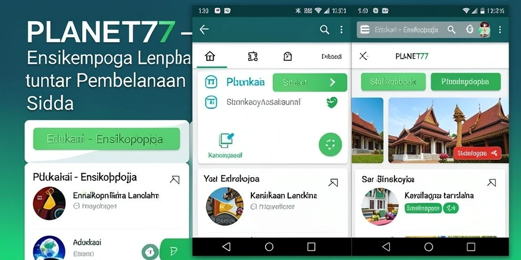 Tampilan antarmuka PLANET77 yang user-friendly dan informatif.