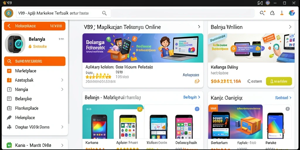 Antarmuka V89 yang menarik dan mudah digunakan untuk belanja online.